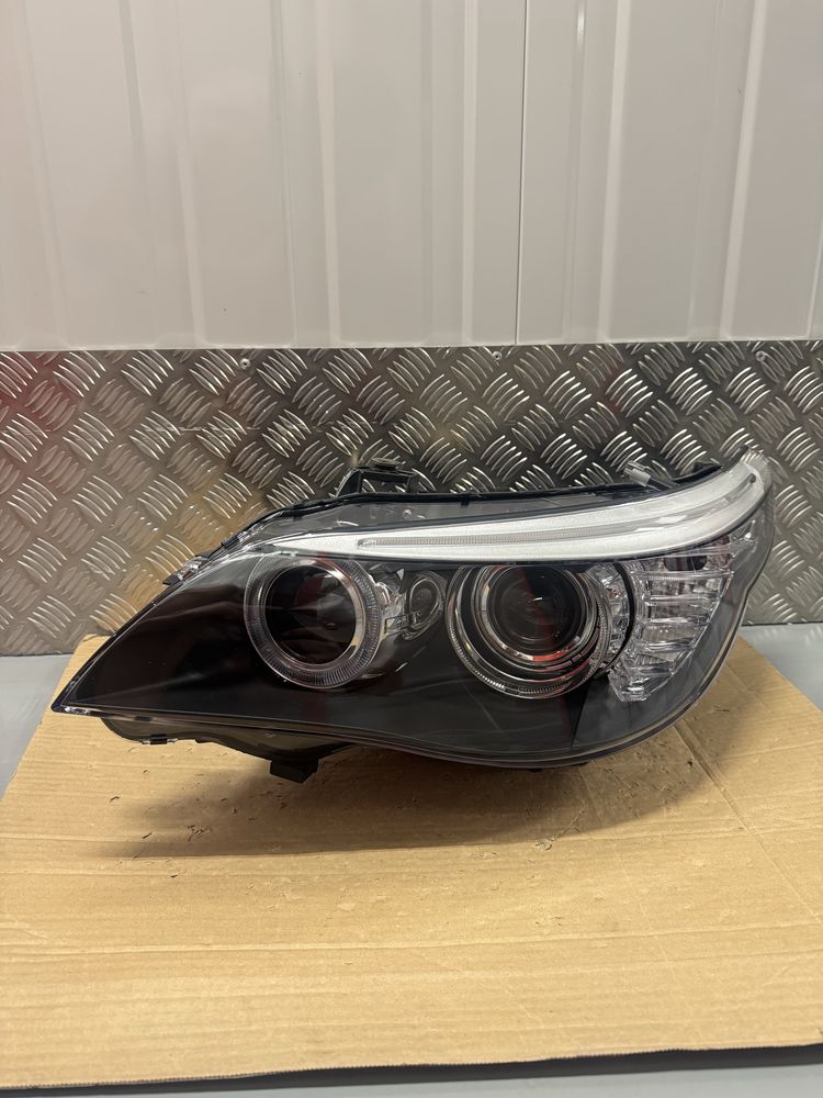 Lewa Lampa BMW E60 E61 BI XENON NIESKRĘTNY Kompletna Reflektor lewy