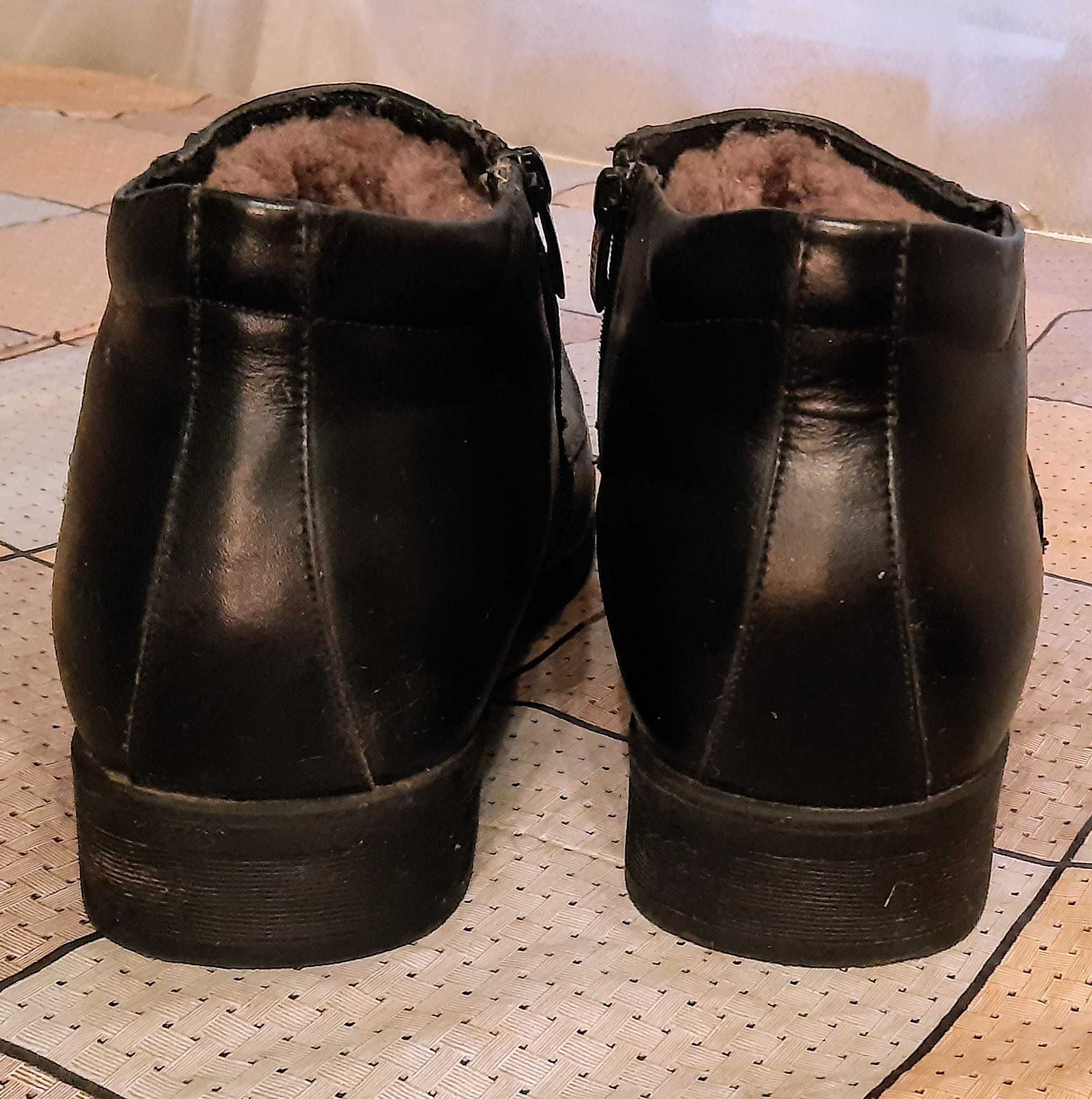 Мужские ботинки зимние кожаные на цигейке классика Patriot Польша 41