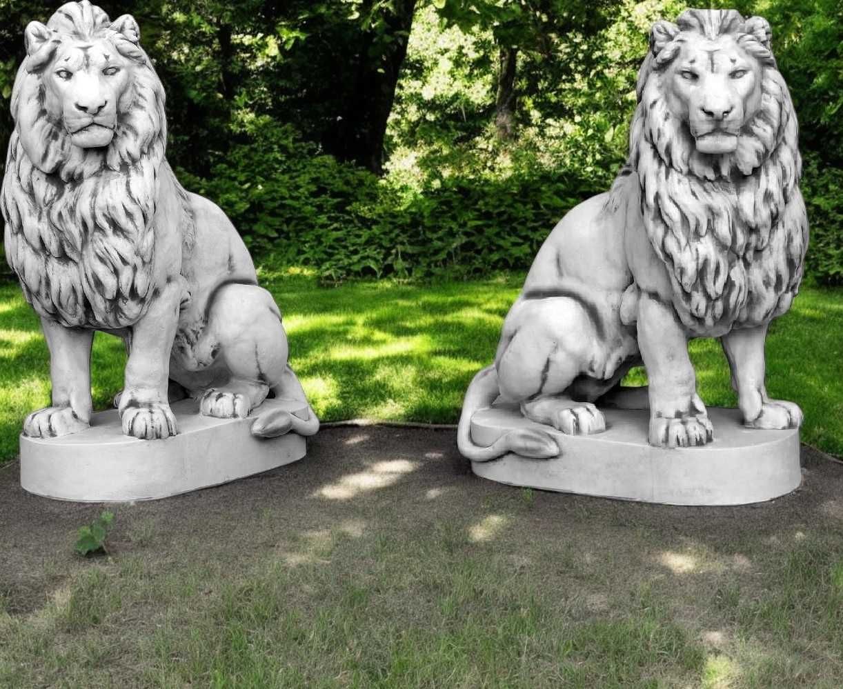 figura ogrodowa lew olbrzym para prawy lewy 135 cm.
