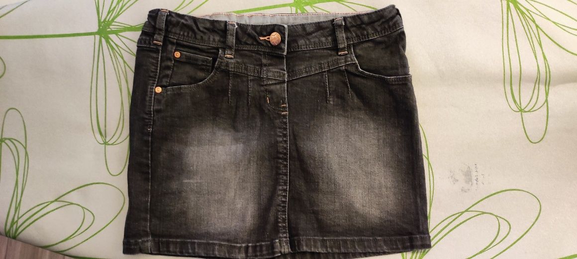Jeansowa mini spódniczka spódnica czarna 140