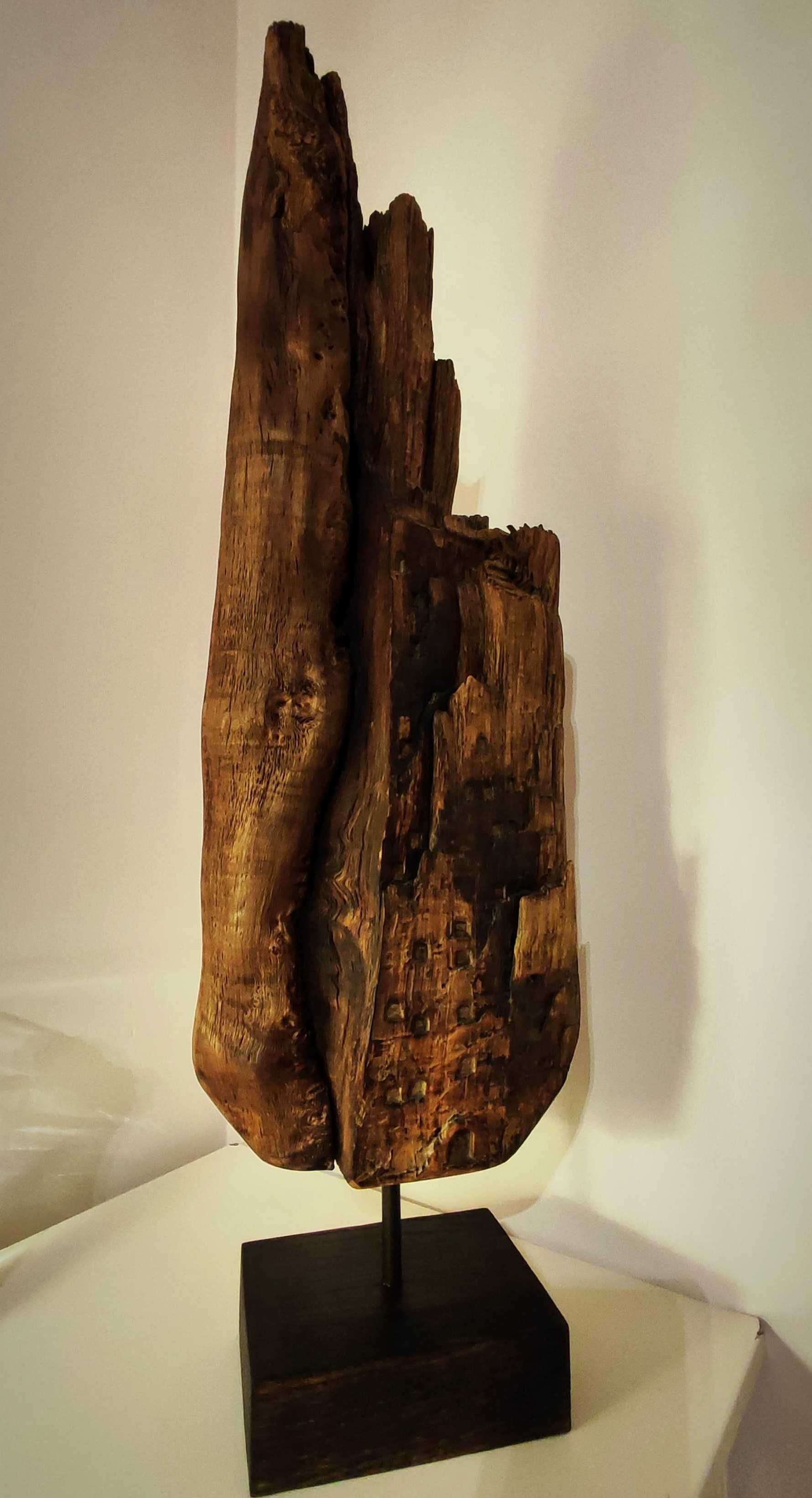 Rzeźba drewniana nowoczesna dekoracyjna, dąb wys. 71 cm
