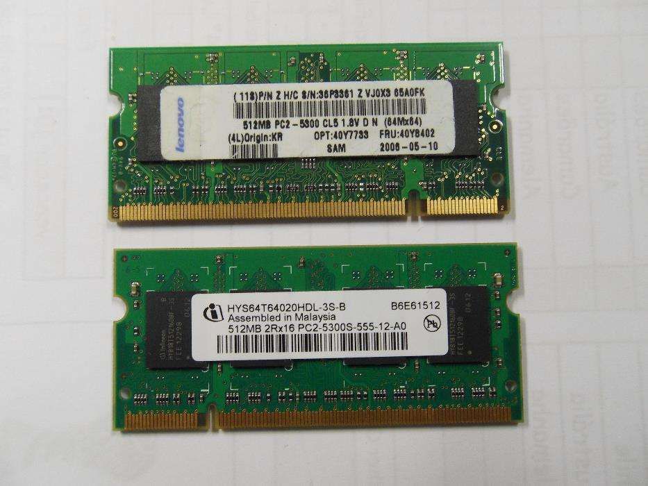 Memórias RAM para portáteis (PC2-4200 e PC2-5300)