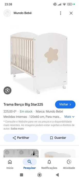 Berço trama em excelente estado