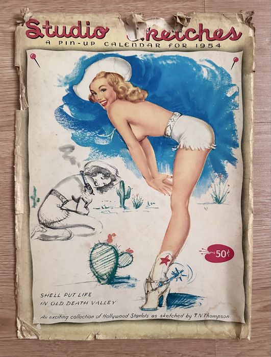 Calendário vintage pin-up
