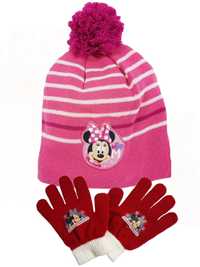 Ocieplana czapka zimowa dla dziewczynki+rekawiczki Minnie 54