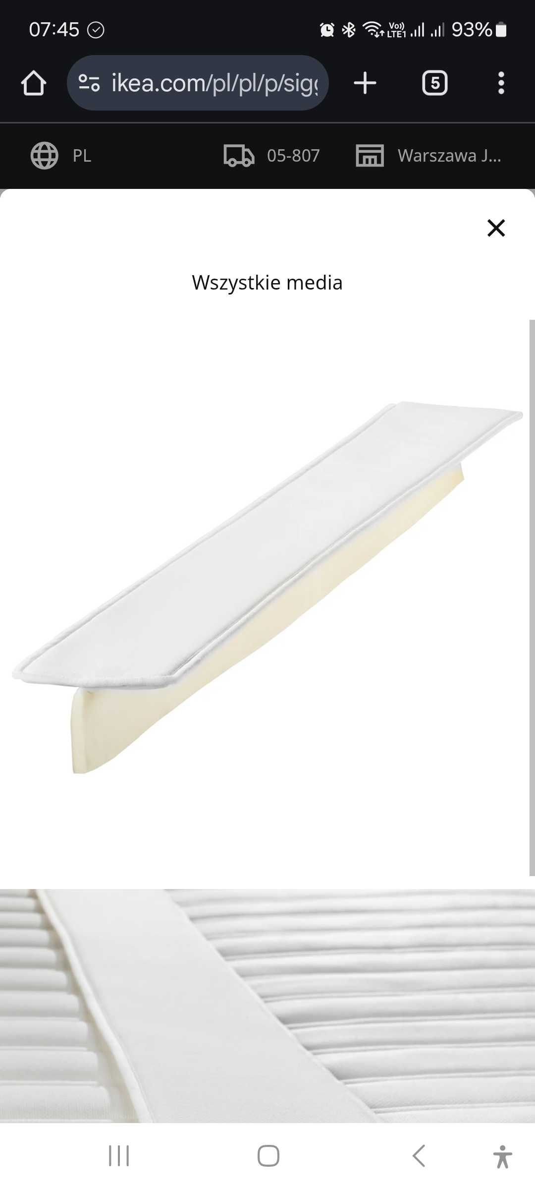 IKEA SIGGERUD Klin do materaca/łącznik materacy