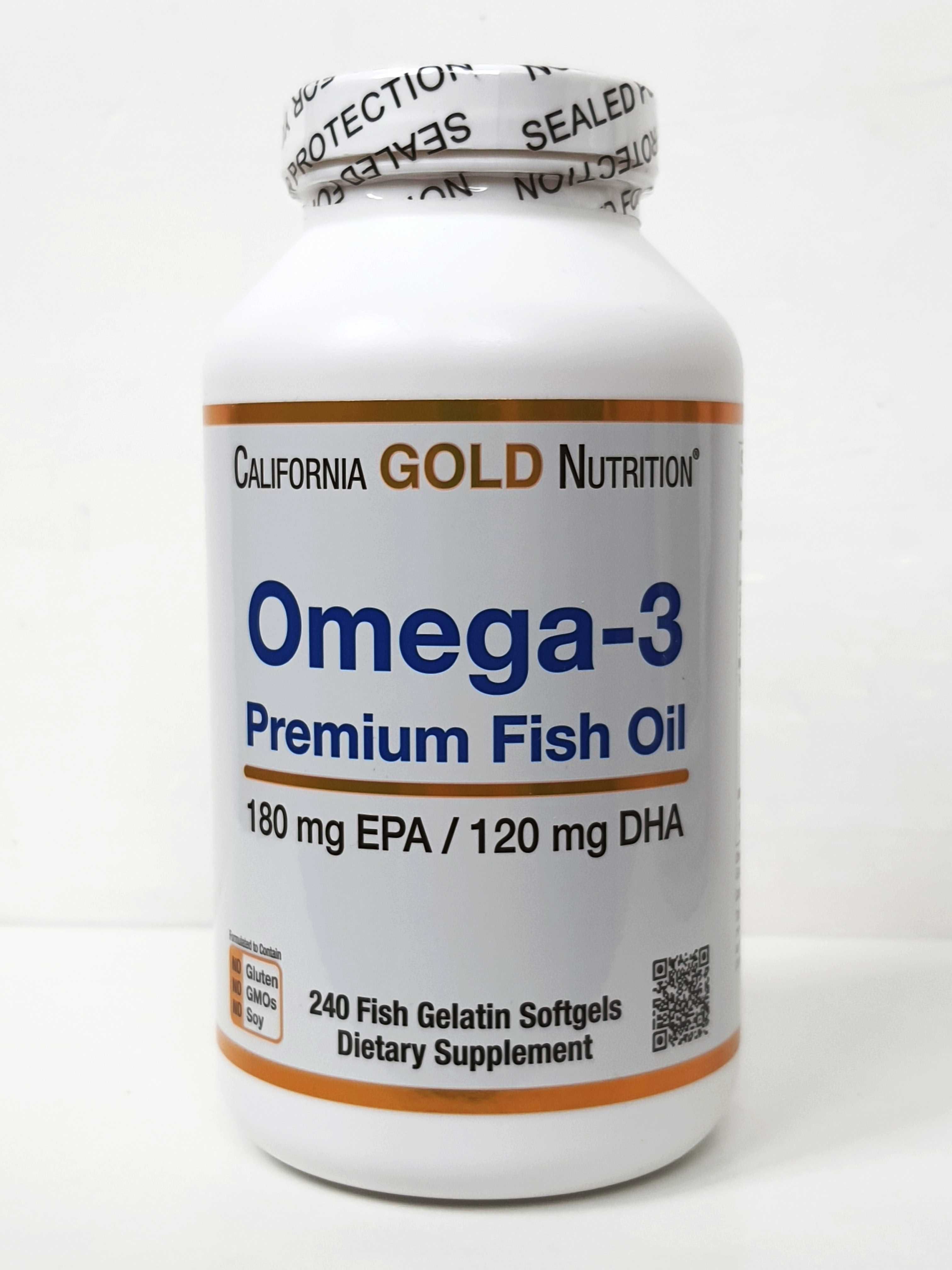 Рыбий жир омега-3 California Gold Nutrition Premium, 240 капсул