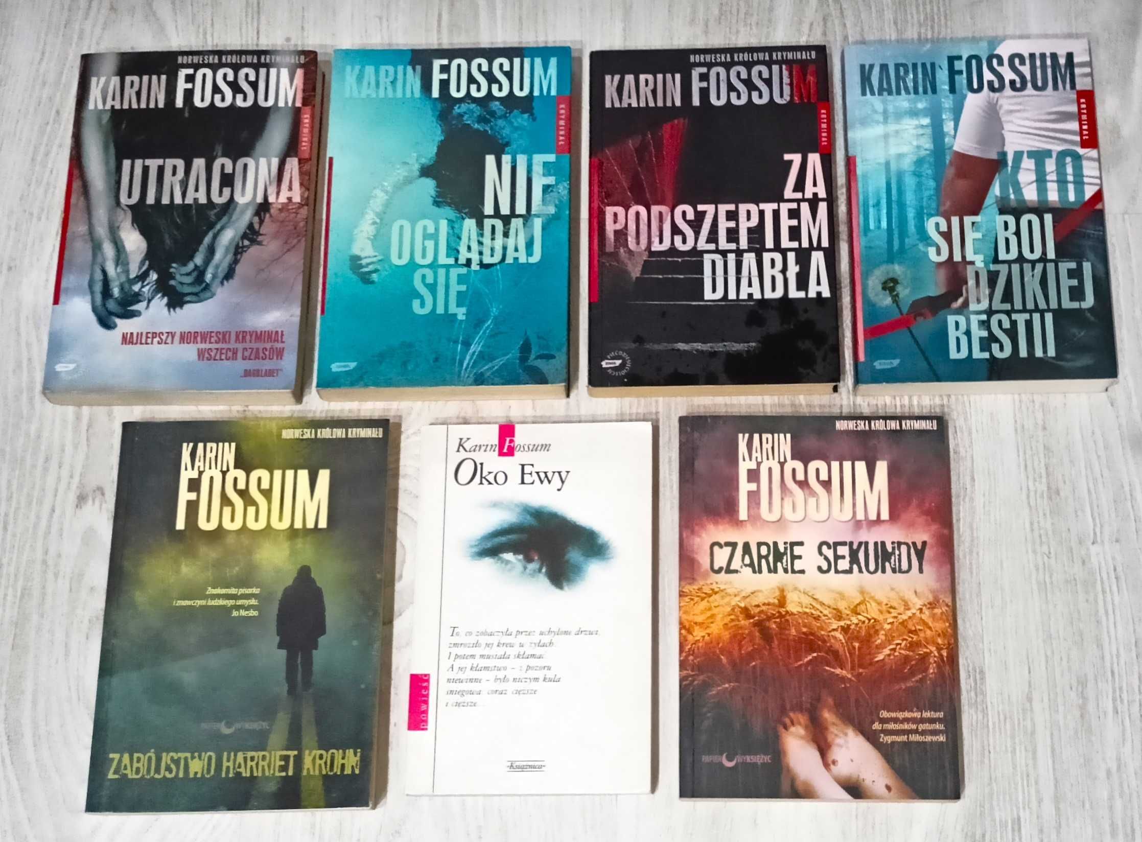 7x Karin Fossum Oko Ewy Czarne sekundy Kto się boi Nie oglądaj się
