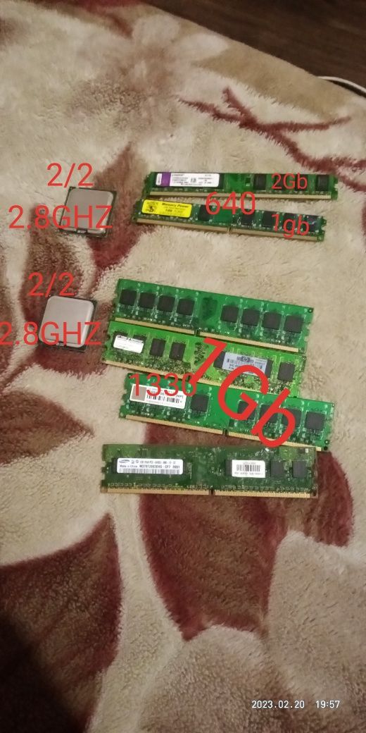 Продам оперативную памятьddr2/процесори 2/2, 2.8ghz 775 сокет