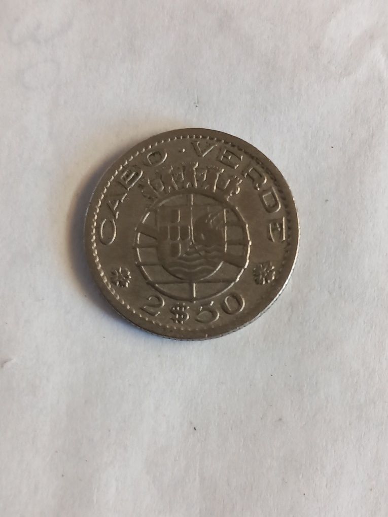 Moeda 2,5 escudos 1953 cabo verde