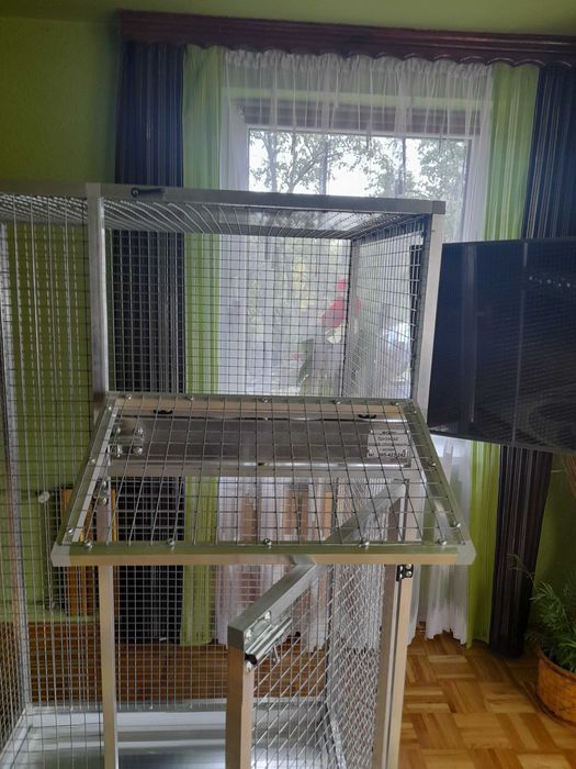Klatka  woliera aluminiowa  dla dużych papug