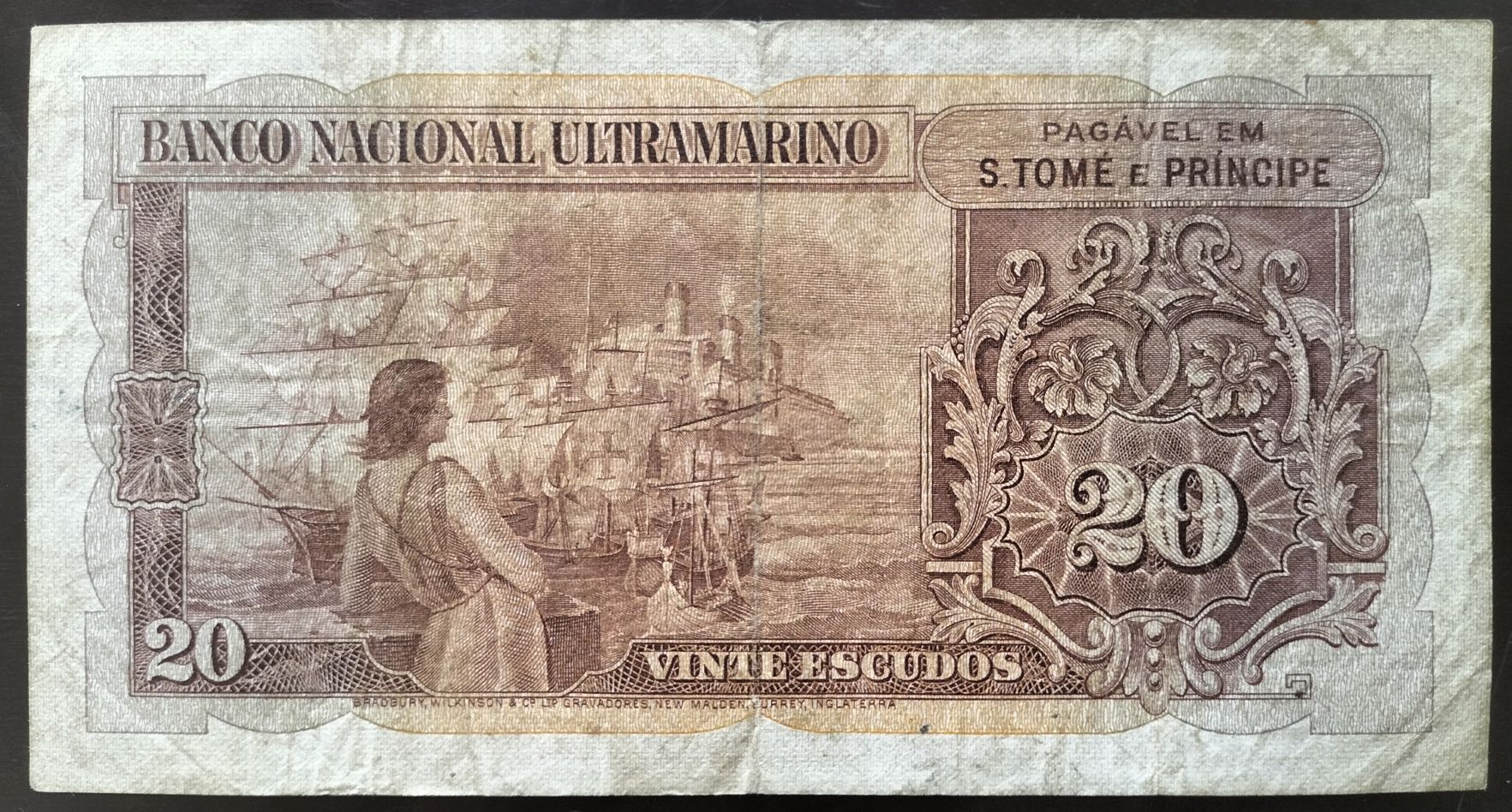 Lote 2 Notas 20$/50$ 1958 São Tomé Príncipe Bom Estado