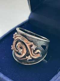 Кольцо серебрянное 925 с элементами позолоты Графиня
