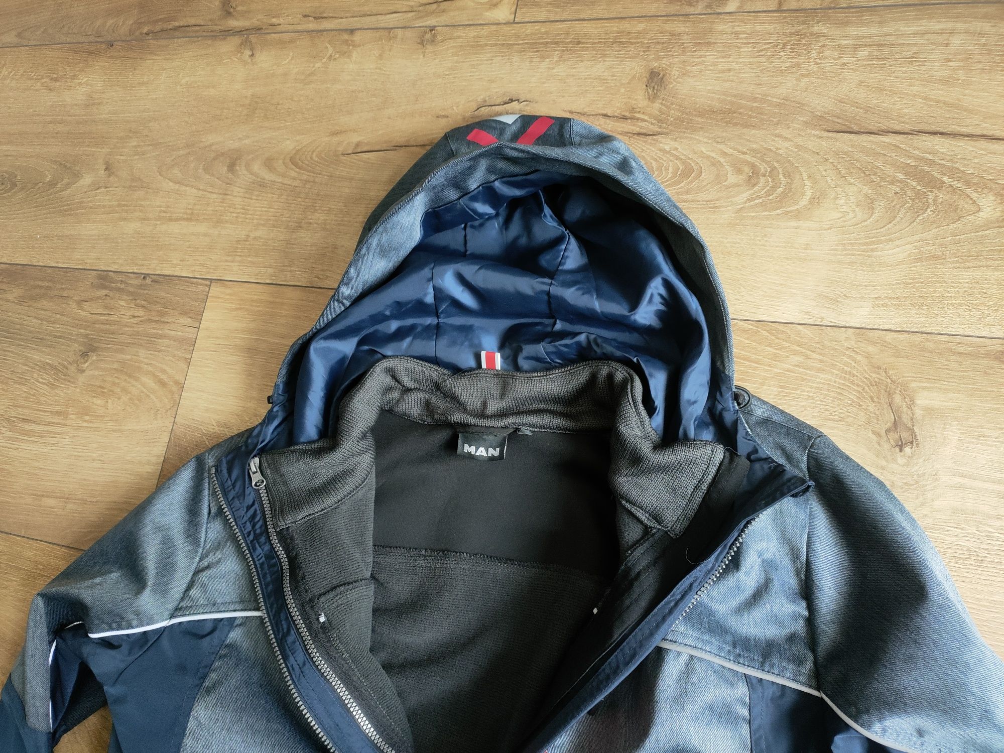 Kurtka 2w1 MAN męska wodoodporna odblaski kamizelka r. XL