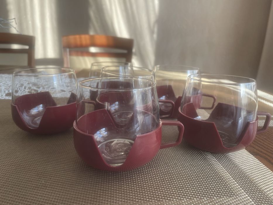 Szklaneczki z koszyczkiem Olsztyn Prl komplet plus gratis