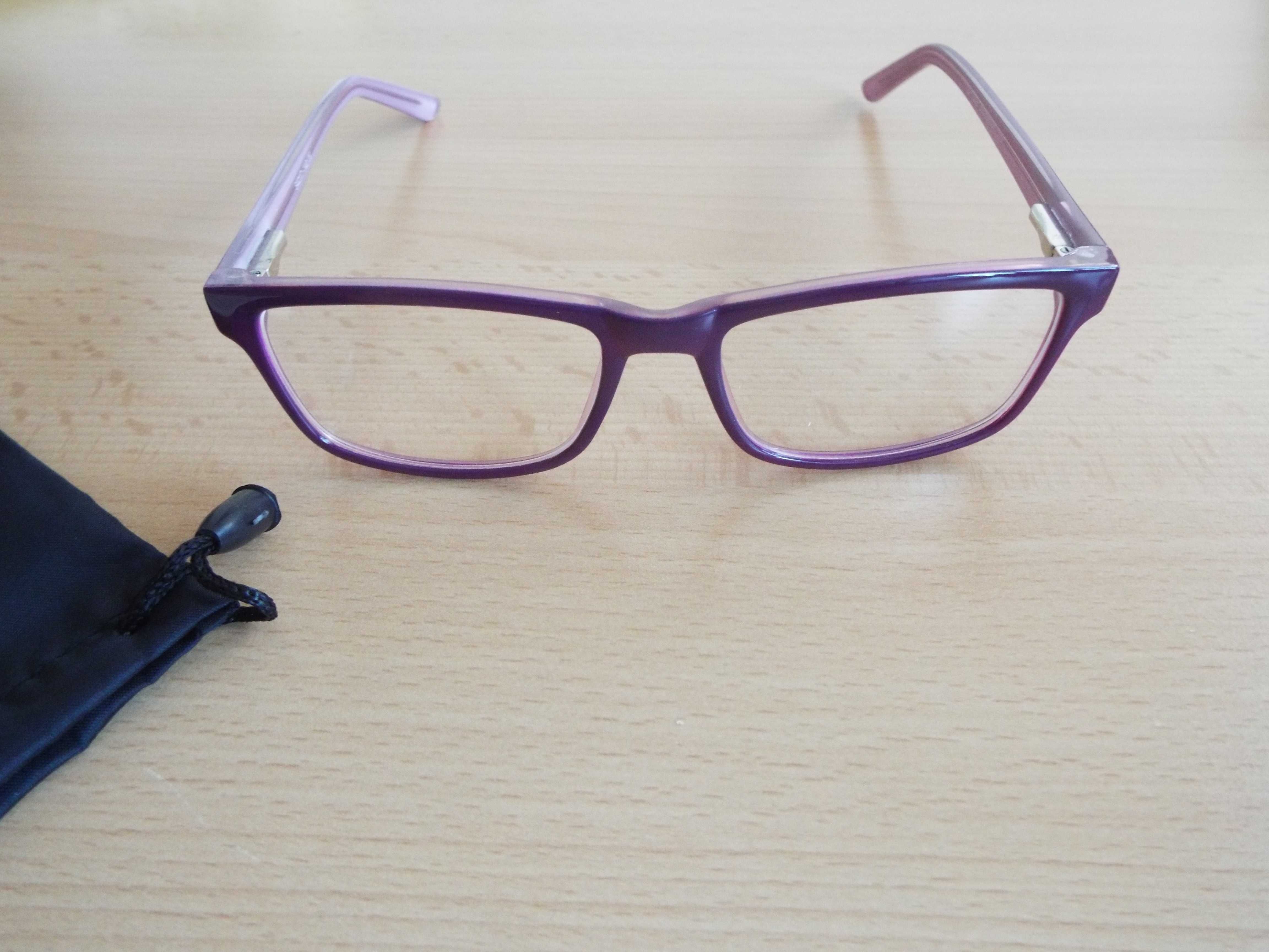 fioletowe damskie oprawki okularowe mostek 18 etui