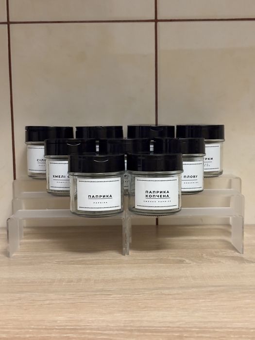 Баночки скляні , ПЕТ з різними кришками і надписами