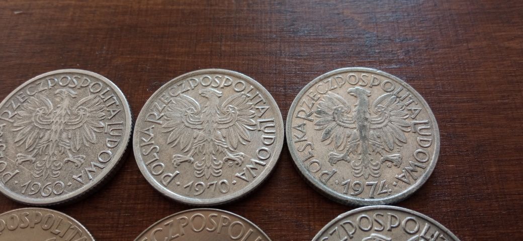 Bogaty zest. monet PRL 2zł  jagody 58, 60, 70 i 74, 5 zł rybak, 10 zł