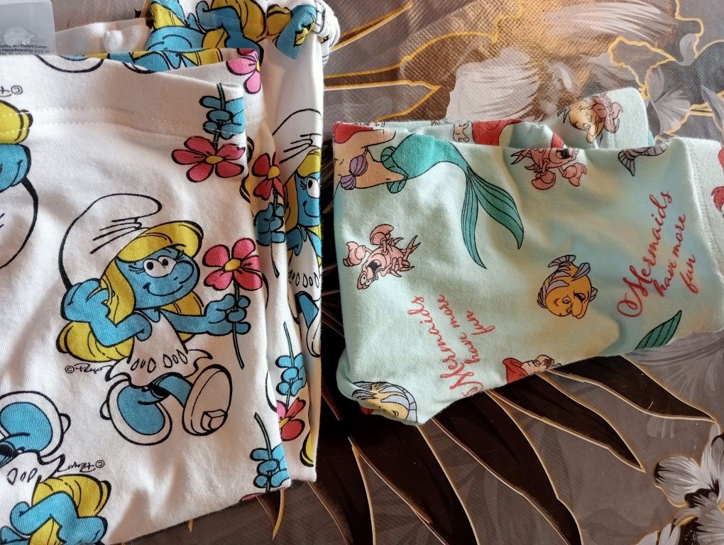 Legginsy rybaczki 3/4 dziewcz 2 szt 98 i 104