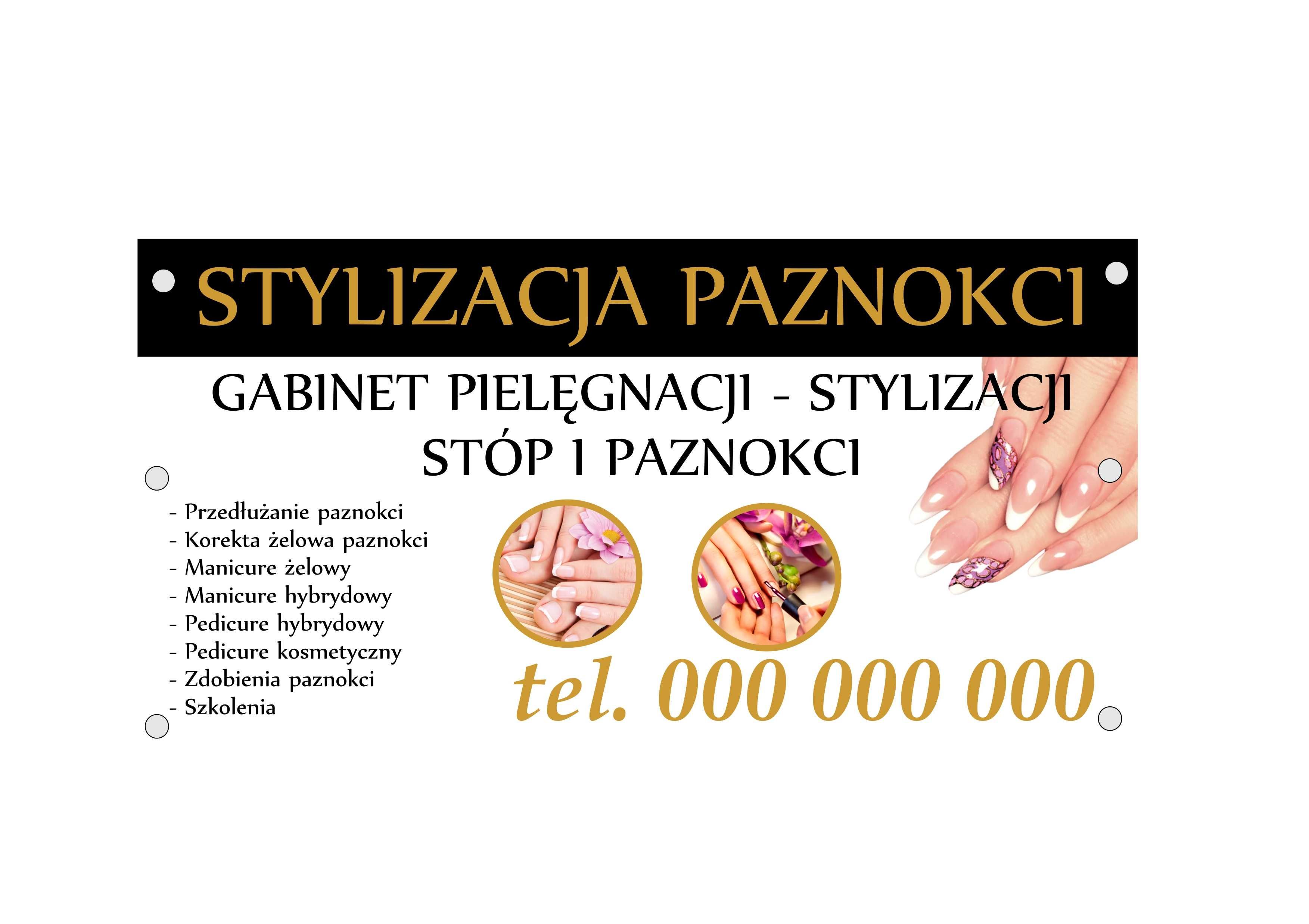 Baner reklamowy firmowy stylizacja paznokci paznokcie Ciechanów