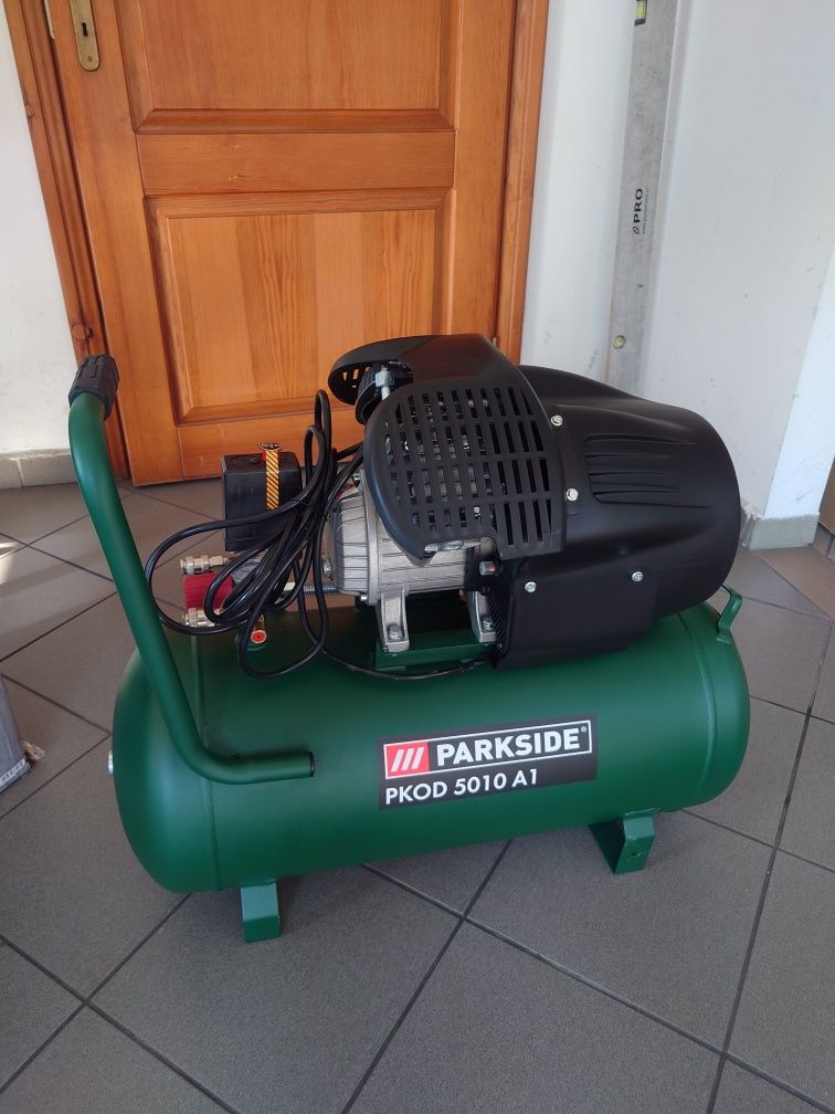 Kompresor 50L 10 Bar olejowy dwutłokowy PARKSIDE Sprężarka 2200W 230V