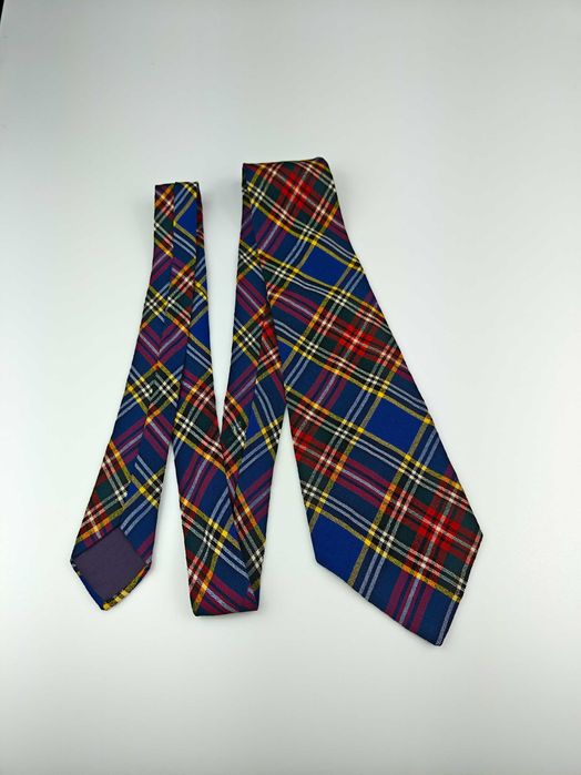 Szkocki wełniany krawat w kratkę tartan wrz150