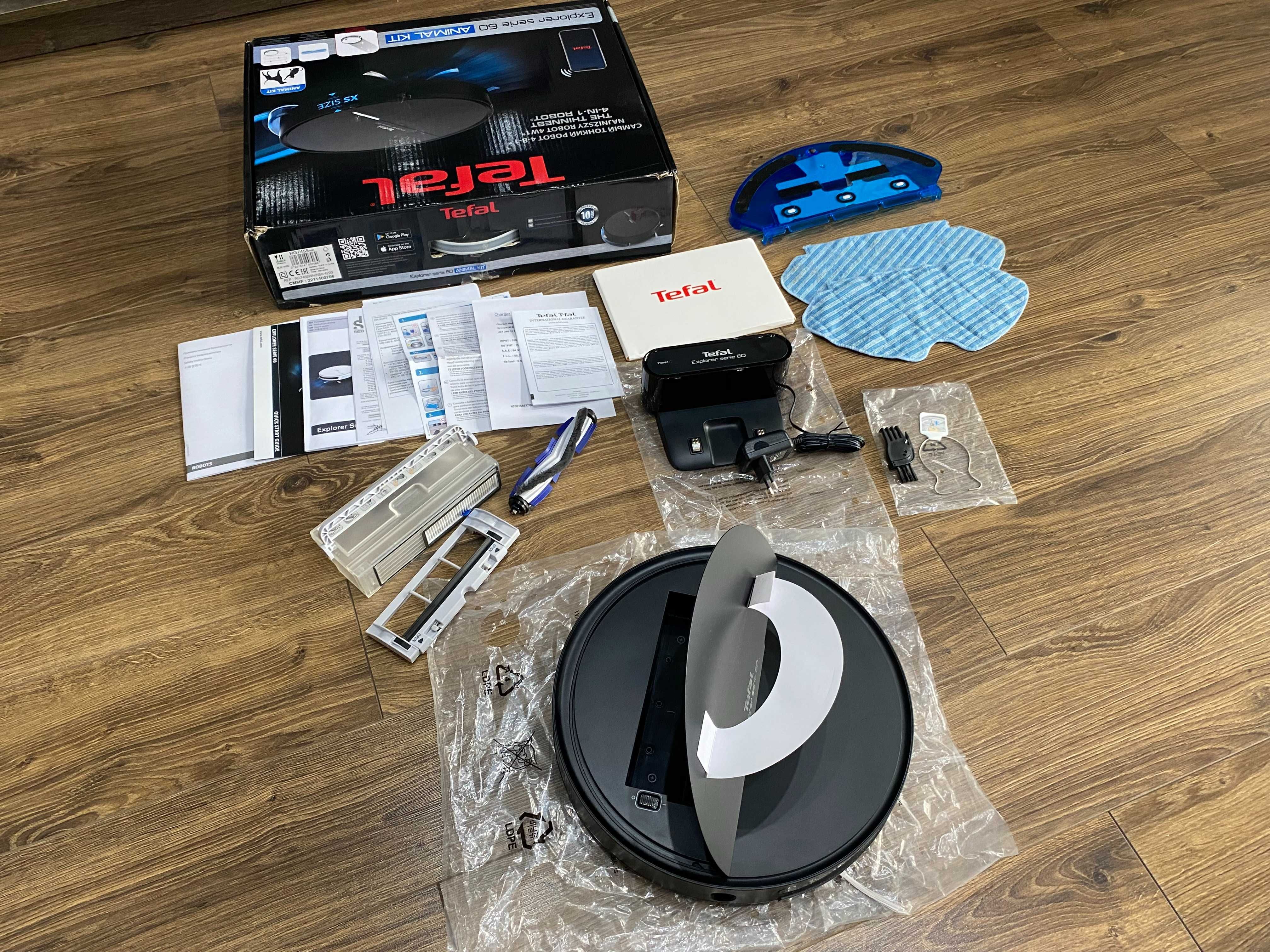 NOWY robot odkurzacz Tefal S60 RG7455 nakładka mopująca