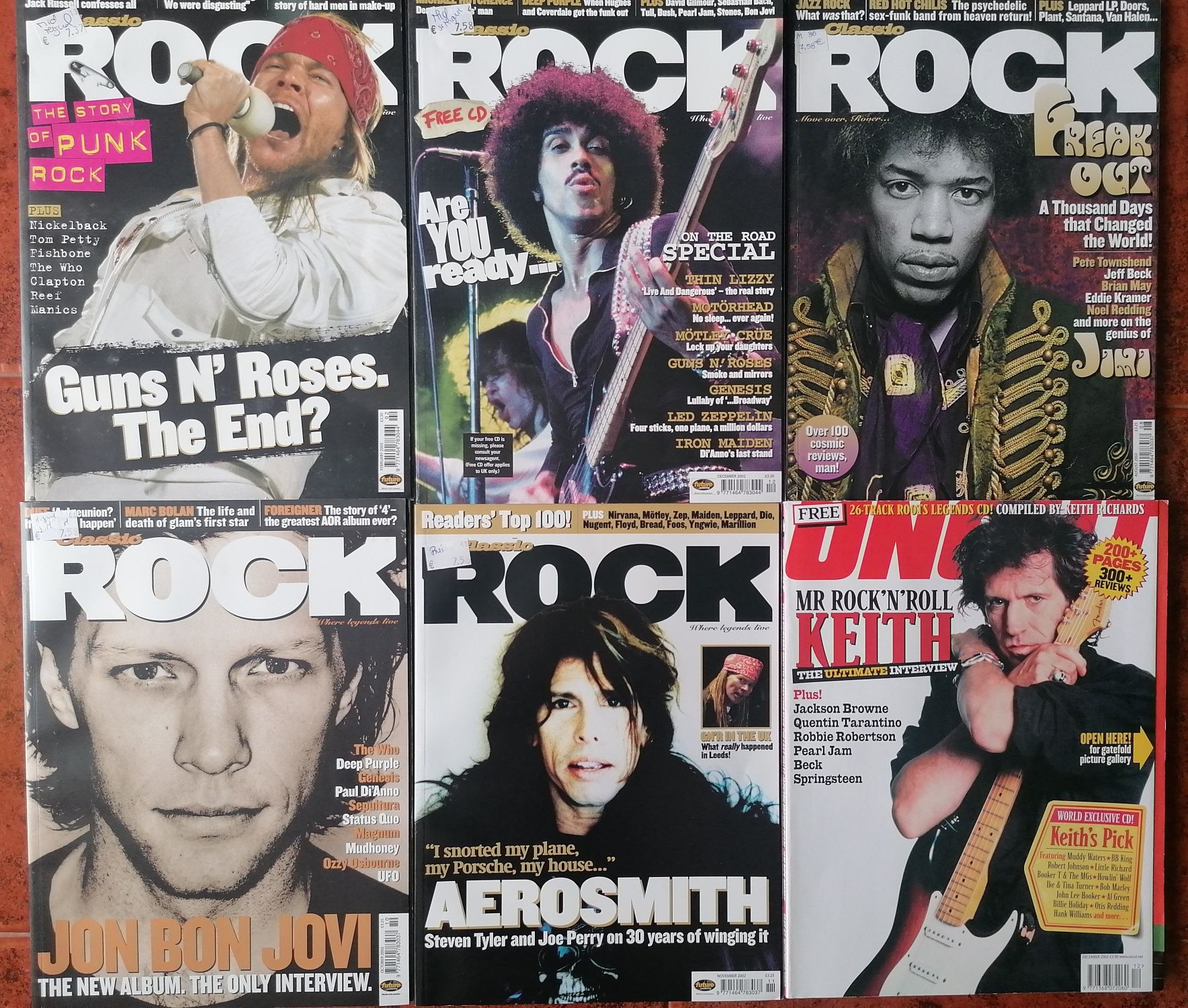 Revistas de música, Classic Rock, Uncut, etc