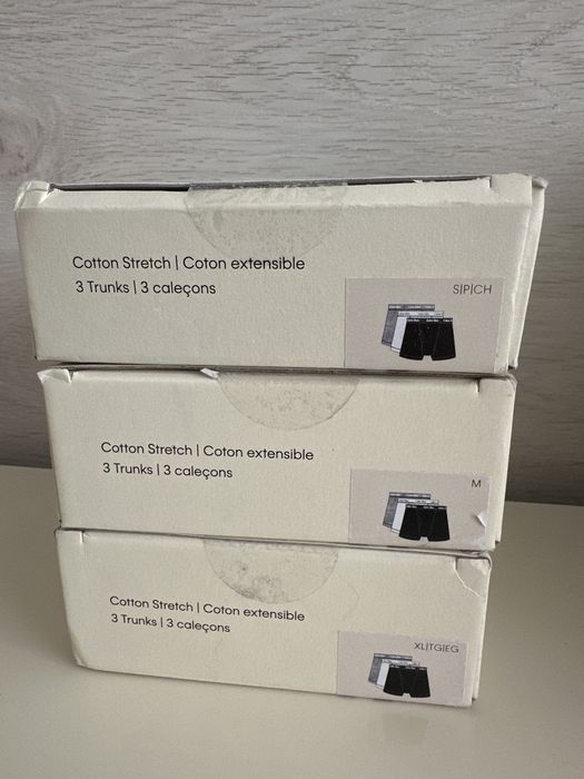 Упаковка чоловічі труси боксери Calvin Klein чорні/сірі/білі