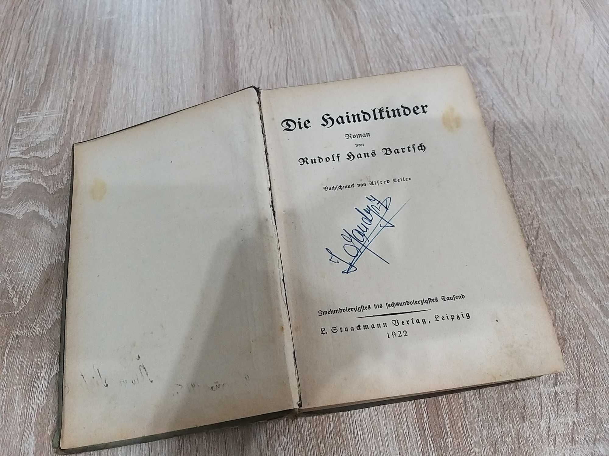 Stara niemiecka książka 1922, Rudolf Hans Bartsch- Die Haindlkinder