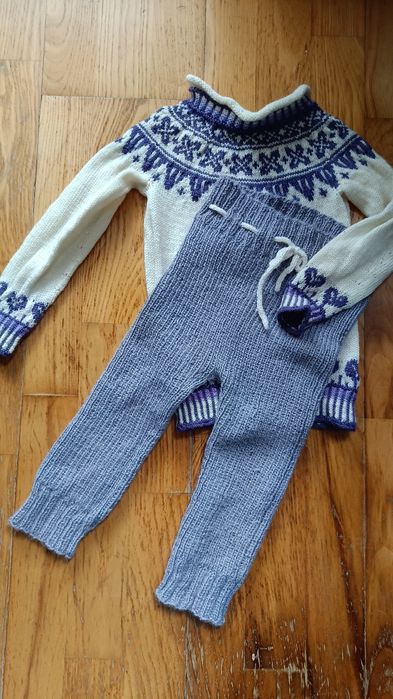 Getry wełniane z alpaki ręcznie robione na drutach rozmiar 86 92