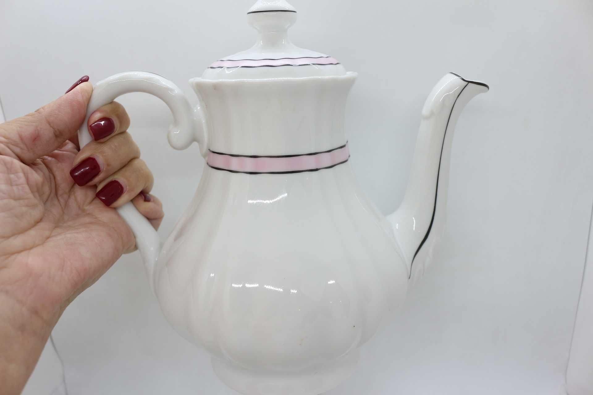 Parte de Serviço de Café 3 peças Risca Rosa Vista Alegre 1947