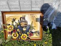 Obraz ze skóry 3 d piękny 80x60 cm