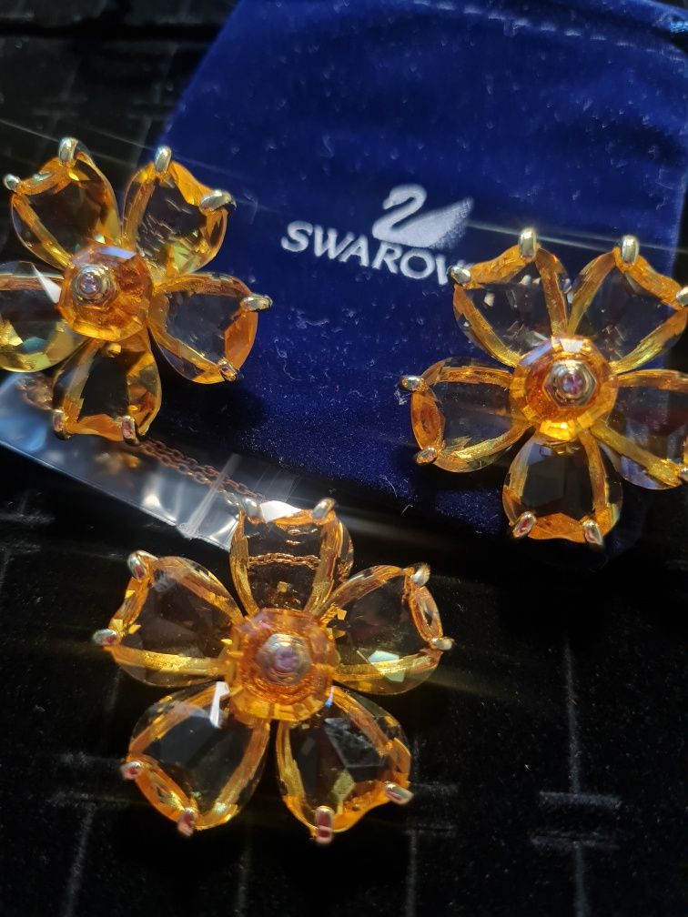 Набір swarovski Сваровскі кулон сережки під золото