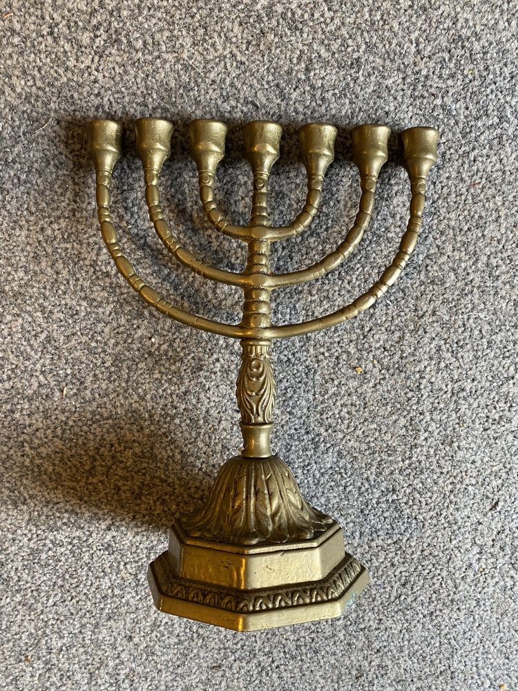 MENORA- świecznik 7-ramienny, mosiądz, judaica