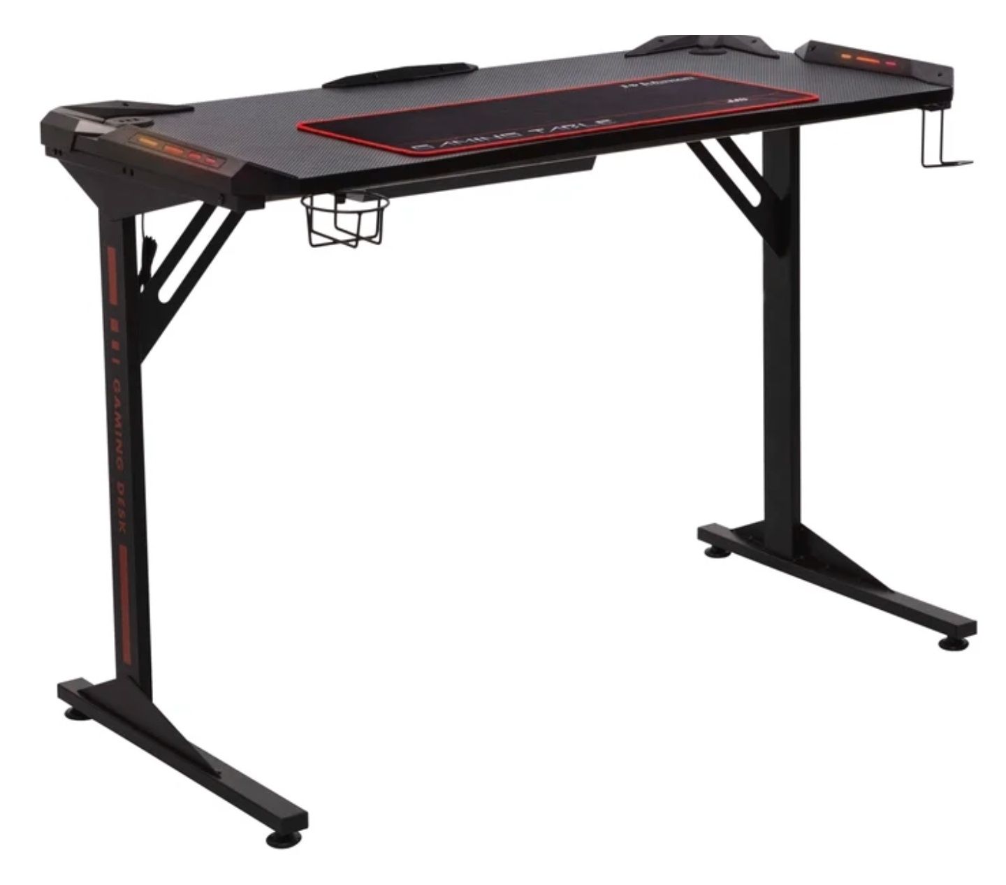 Secretaria gaming BC 3110 preto/carbono com LED