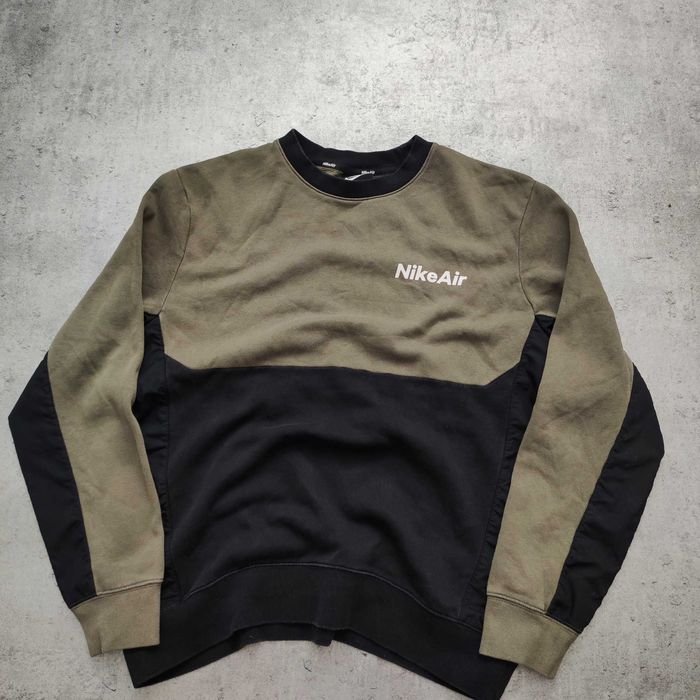 MĘSKA Bluza Dwa-Kolor Nike Czarna Oliwka AIR Max Bawełna Casual Sport