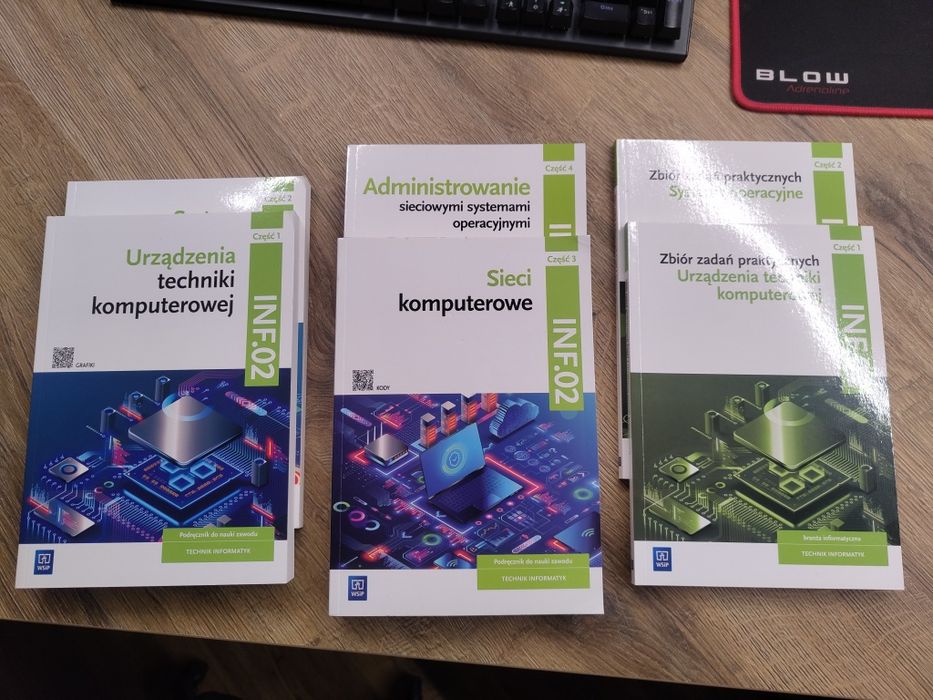 Zestaw podręczników i zbiory zadań do egzaminu inf.02 tech. informatyk
