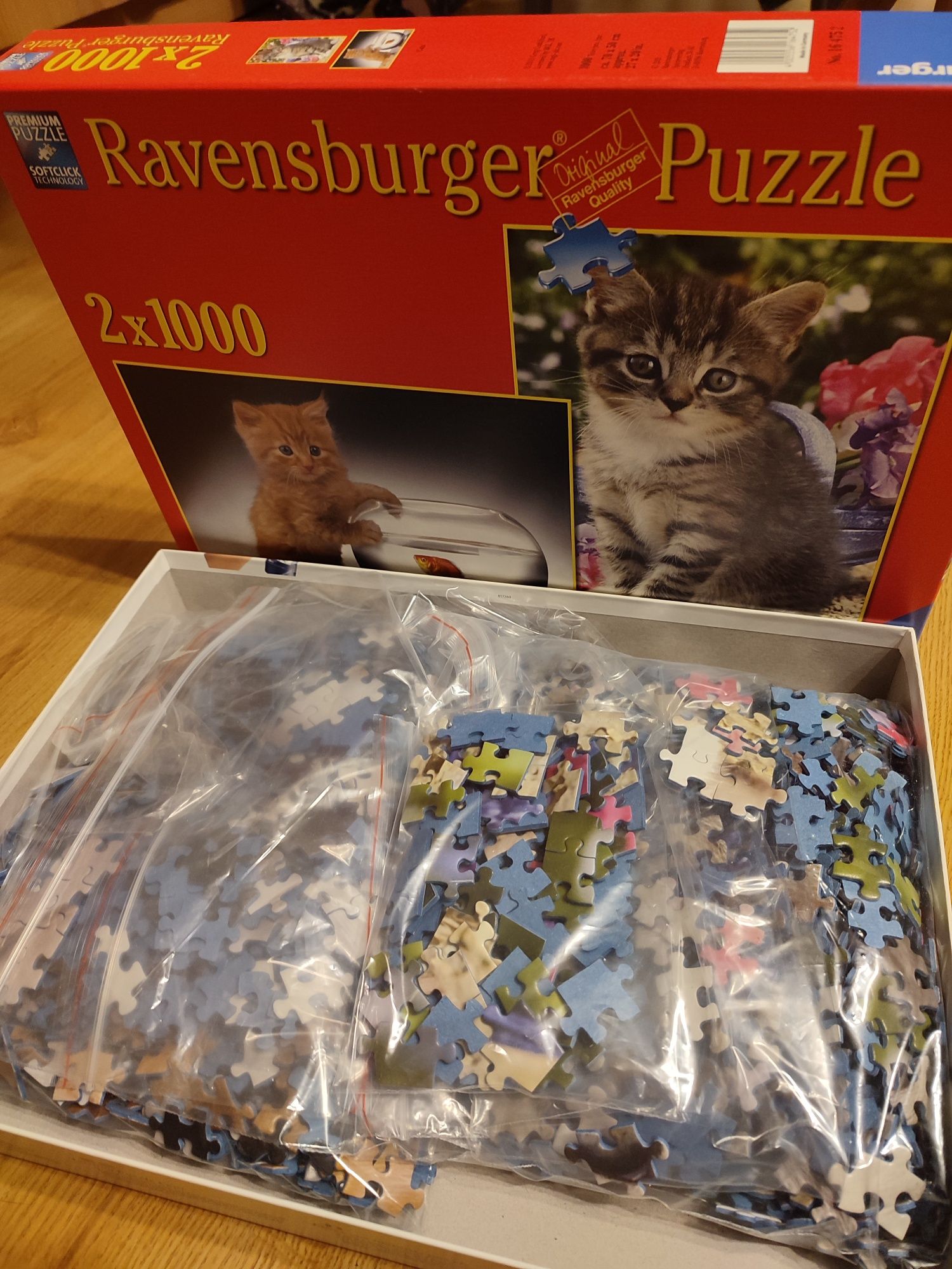 Puzzle Ravensburger 2x1000 Kotki