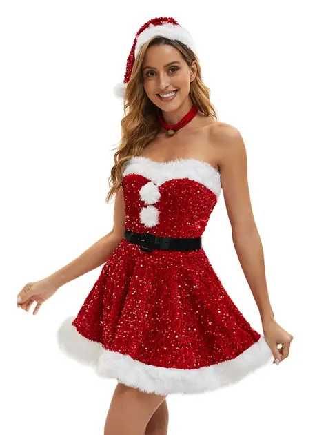 Костюм Снігуроньки карнавальний Червоний S-M