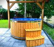 Balia Bania Jacuzzi Ogrodowe Hot Tub 200/225cm Kompozyt Piec na Drewno