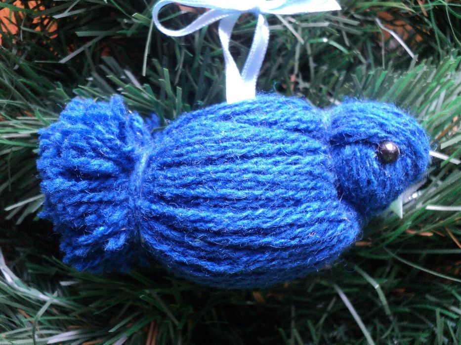новогодняя игрушка елочная игрушка интерьерная игрушка синяя Птица