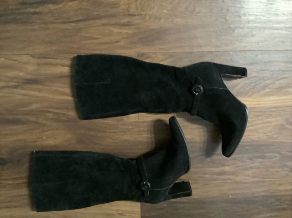 Czarne skórzane kozaki 40 skóra naturalna