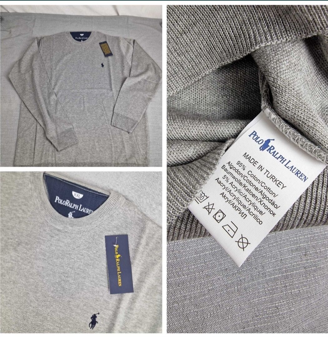 Sweter męski okrągły kolnierzyk Ralph lauren kolory premium