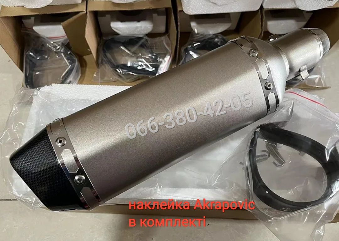 Выхлоп прямоток глушник Акрапович глушитель Akrapovic Alfa Эндуро ktm