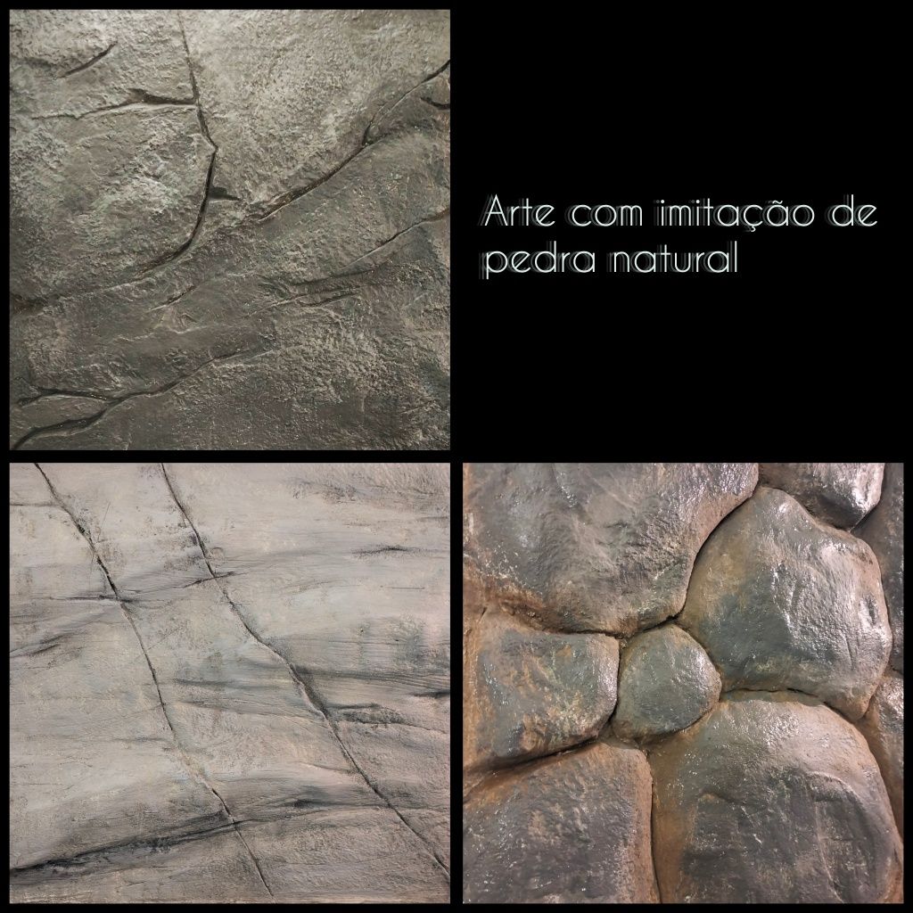 Decoração de interiores/exteriores a imitar pedra natural
