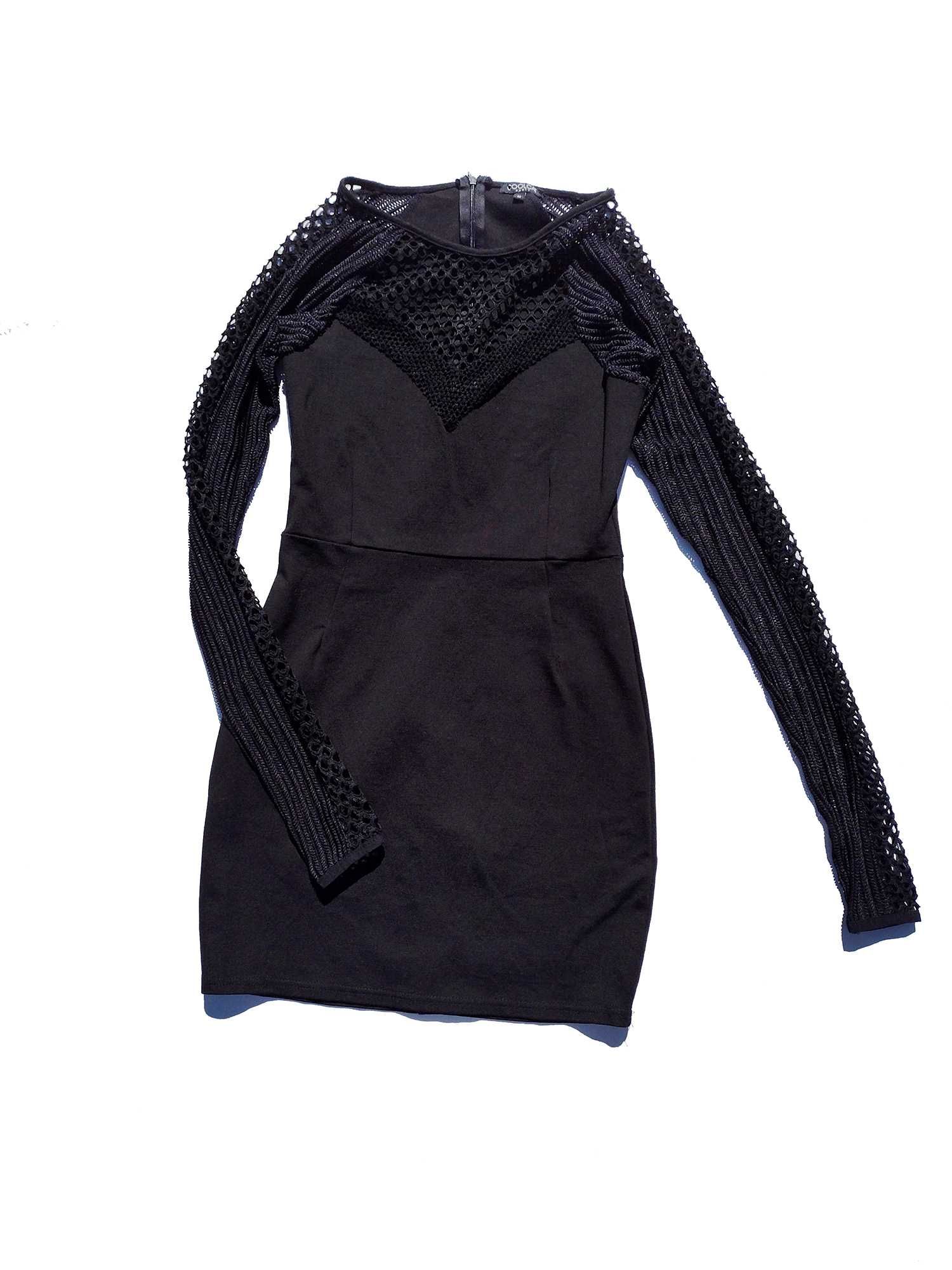 Привлекательное обтягивающее чёрное платье с сеткой Coolcat р S M
