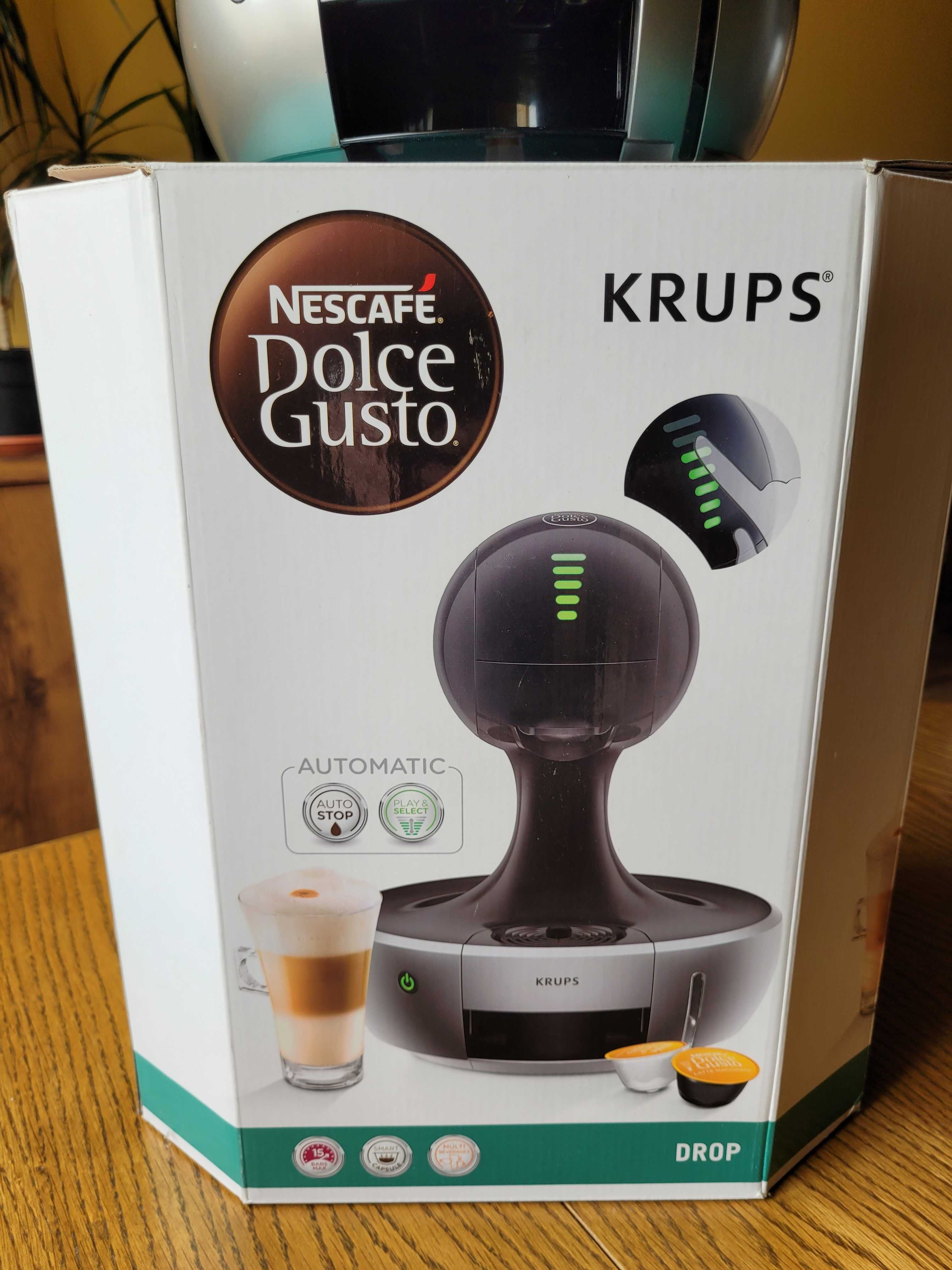 Ekspres Krups Dolce Gusto Drop KP350 z kapsułkami kawy i czekolady