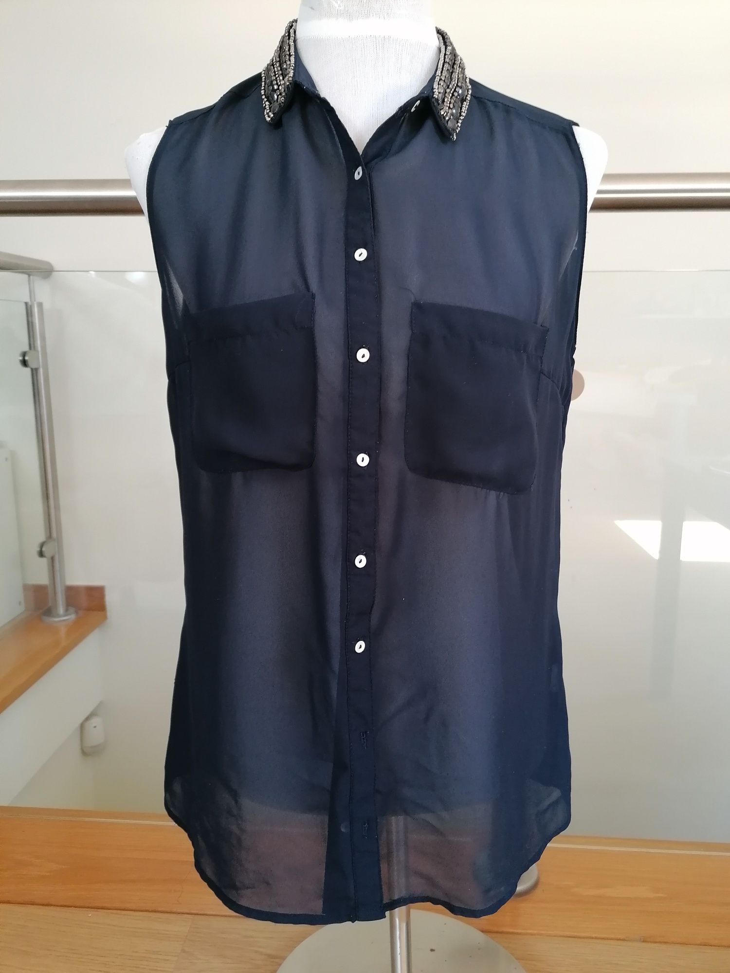 Blusa zara azul escura