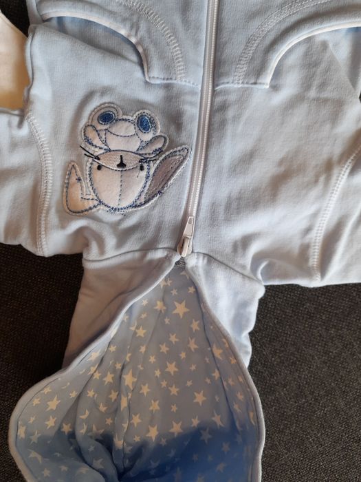 Zyzio&Zuzia bawełniany blekitny dres 3czesci komplet r.56 stan idealny